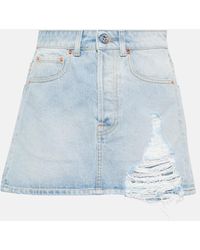 Vetements - Distressed Denim Miniskirt - Lyst
