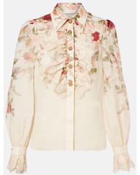 Zimmermann - Blouse Hypnotic En Ramie A Fleurs - Lyst