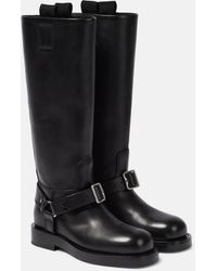 Burberry - Saddle Leather Knee-high Boots - Lyst