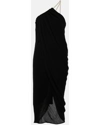 Chloé - One-shoulder Virgin Wool Midi Dress - Lyst