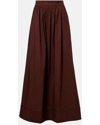 Adriana Degreas - Pleated Cotton Maxi Skirt - Lyst