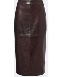 Sportmax - Leather Midi Skirt - Lyst