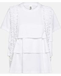 Noir Kei Ninomiya - Ruffled Cotton T-shirt - Lyst