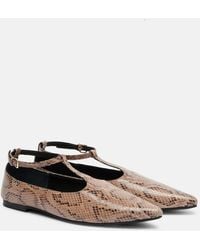A.Emery - Ward Snake-Effect Leather Mary Jane Flats - Lyst