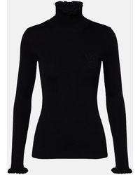 Valentino - Ruffled Virgin Wool Sweater - Lyst