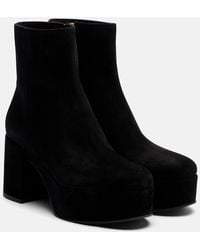 Gianvito Rossi - Sally Suede Platform Ankle Boots - Lyst