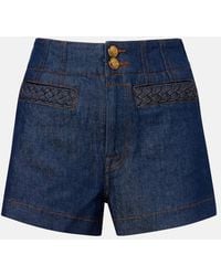 Zimmermann - Aster High-Rise Denim Shorts - Lyst