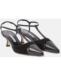 Manolo Blahnik - Gala 50 Embellished Leather Sandals - Lyst