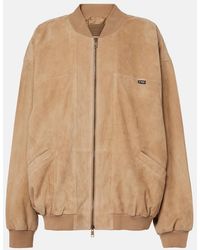 Prada - Suede Bomber Jacket - Lyst