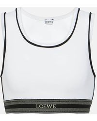 Loewe - Top cropped con logo - Lyst