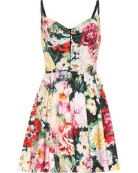 Dolce & Gabbana Floral Stretch Cotton Minidress - White
