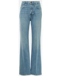FRAME - The Slim Stacked High-Rise Straight Jeans - Lyst