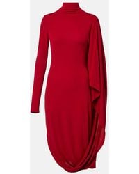 Stella McCartney - Vestido Corto De Crepe Jersey Con Capa - Lyst