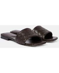 Bottega Veneta - Parco Intrecciato Leather Mules - Lyst