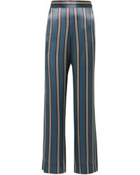 Asceno Pantalones de pijama London de seda - Azul