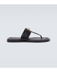 Versace - Leather Slides - Lyst