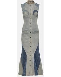 Marine Serre - All Over Moon Denim Maxi Dress - Lyst