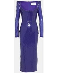 Alex Perry - Sequined Midi Dress - Lyst