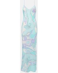 PUCCI - Maxikleid Orchidee Aus Seide - Lyst