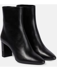 Saint Laurent - Lou Leather Ankle Boots - Lyst