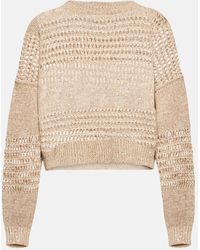 Brunello Cucinelli - Embellished Openwork Sweater - Lyst