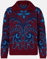 Etro - Patterned Sweater With A Collar - Lyst