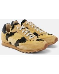 Le Monde Beryl - Slim Runner Velvet And Suede Sneakers - Lyst