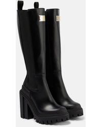 Dolce & Gabbana - Designer nero botas altas de piel de becerro - Lyst