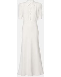 Alessandra Rich - Midikleid Aus Satin - Lyst