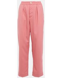Marni - Pantalon Court A Taille Haute En Laine - Lyst