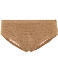 She Made Me Gehäkeltes Bikini-Höschen Sita aus Baumwolle - Natur