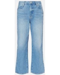 FRAME - Atelier Le Jane Embellished Cropped Jeans - Lyst