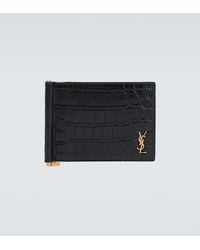 Saint Laurent - Portafoglio Goffrato Con Clip - Lyst
