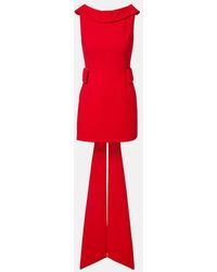 The New Arrivals Ilkyaz Ozel - Daphne Bow-Detail Crepe Minidress - Lyst