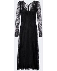Dolce & Gabbana - Semi-Sheer Chantilly Lace Midi Dress - Lyst