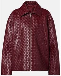 Gucci - Chaqueta De Piel Con Gg - Lyst