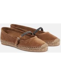 Brunello Cucinelli - Espadrilles Monili Aus Veloursleder - Lyst