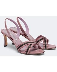 Manolo Blahnik - Volusan Leather Slingback Sandals - Lyst