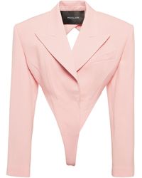 Mugler Exclusive To Mytheresa – Wool Blazer Bodysuit - Pink
