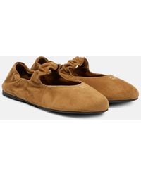 Miu Miu - Mary-Jane-Ballerinas Ruches Aus Veloursleder - Lyst