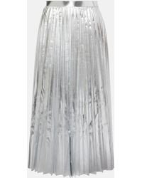 Junya Watanabe - Pleated Metallic-Effect Midi Skirt - Lyst