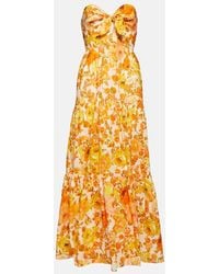 Zimmermann - Vestido largo de algodon floral - Lyst