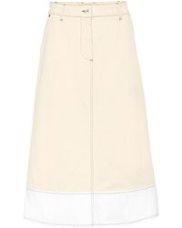 Marni Falda midi de jeans - Blanco