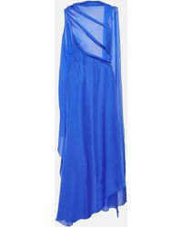 Givenchy - Draped Asymmetric Silk Satin Gown - Lyst