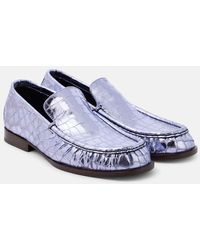 Dries Van Noten - Croc-Effect Leather Loafers - Lyst