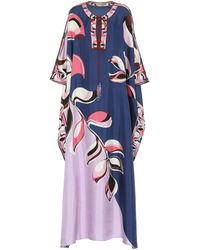 Emilio Pucci Bedruckter Kaftan aus Seide - Blau