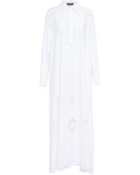 H&M Kaftan mit Kragen in Weiß Damen Bekleidung Bademode und Strandmode Tücher und Kaftane 