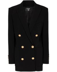 Balmain Blazer oversize in crêpe - Nero