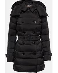 Burberry - Hooded Belted Double-breasted Quilted Shell Down Coat - Lyst