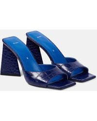The Attico - Mini Devon 85 Croc-Effect Leather Mules - Lyst